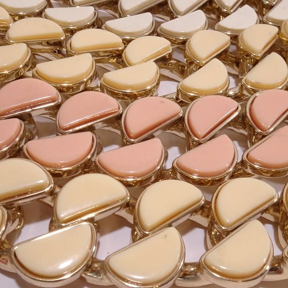 Lee Angel  Half-Moon Howlite and Steel bracelet NWT $198.00 Peach Neiman Marc - Picture 8 of 8